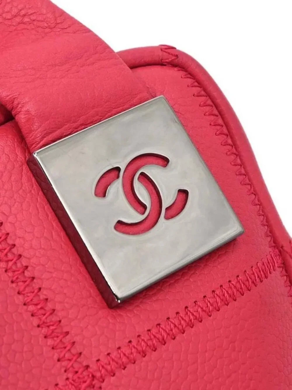 Chanel Red Calfskin Choco Bar Wild Stitch Handbag 168482